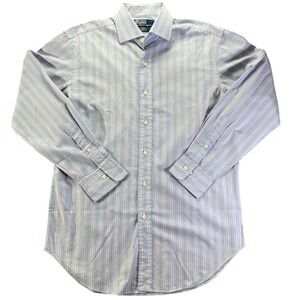 Polo Ralph Lauren Regent Classic Fit Striped Shirt Mens 15 1/2 32/33 Blue Pink
